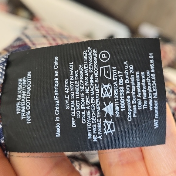 Tory Burch Cora Milano Tartan Plaid Silk Shirtdress - Picture 9 of 9